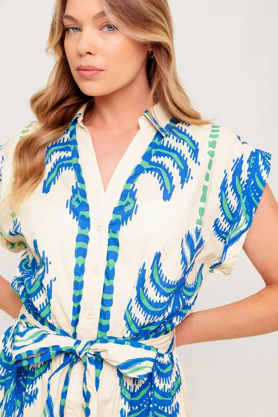 Softly Spoken Blue Woven Midi Dress sold by Zulily product image thumbnail 5