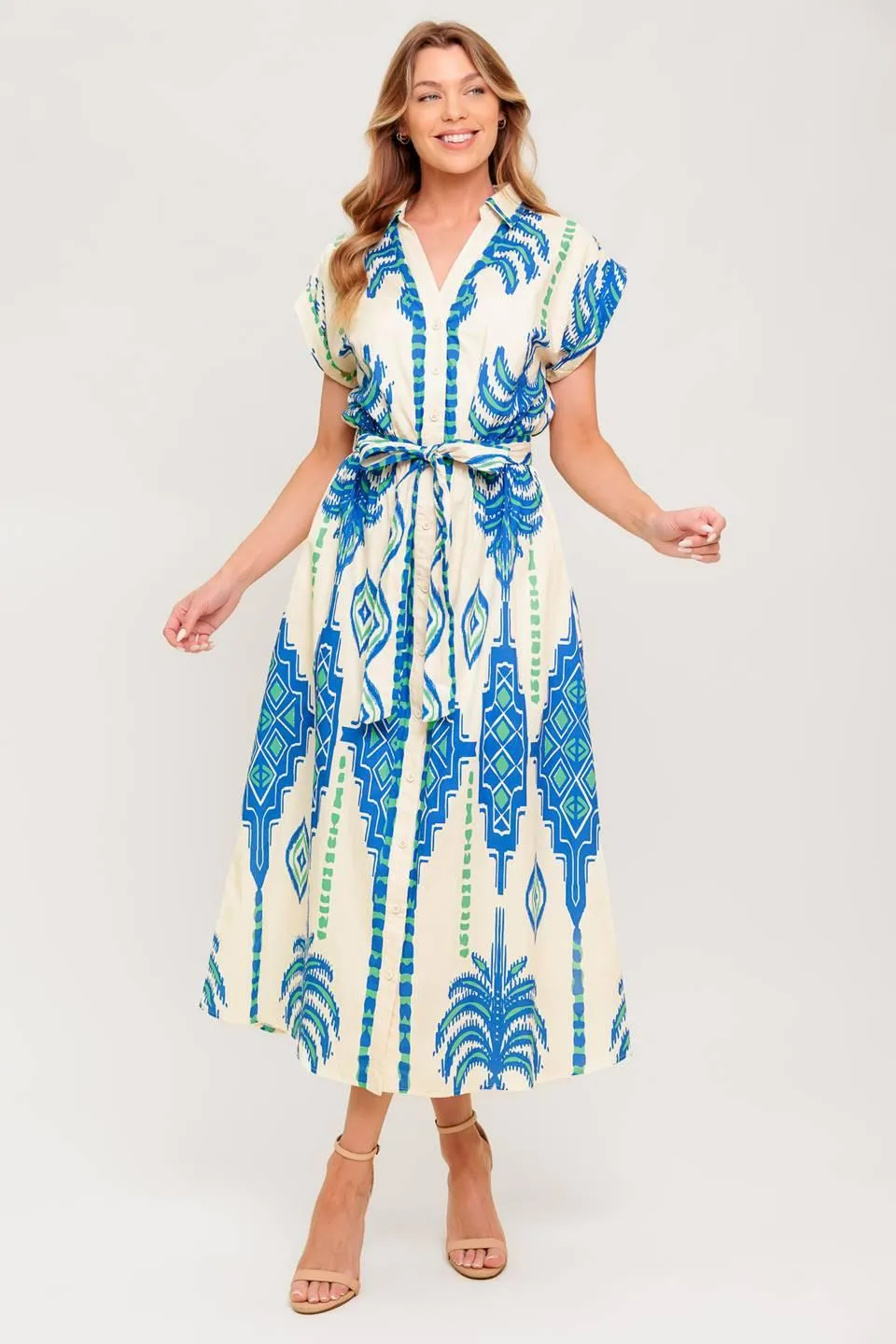 Softly Spoken Blue Woven Midi Dress sold by Zulily product image thumbnail 4