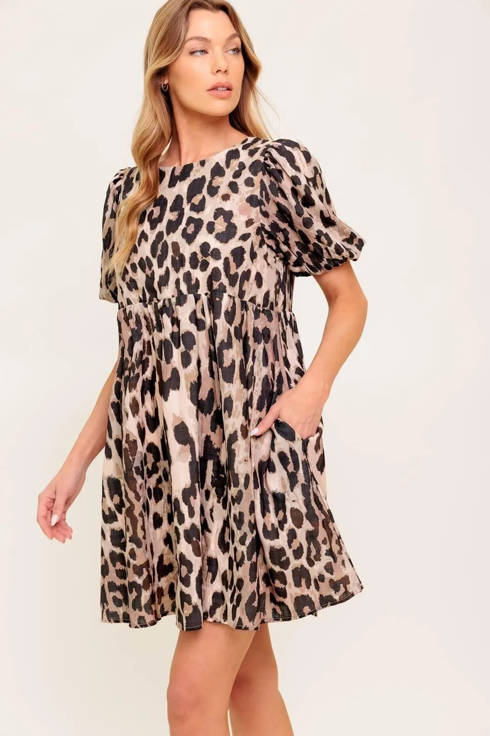 Forever Yours Leopard Woven Mini Dress sold by Zulily