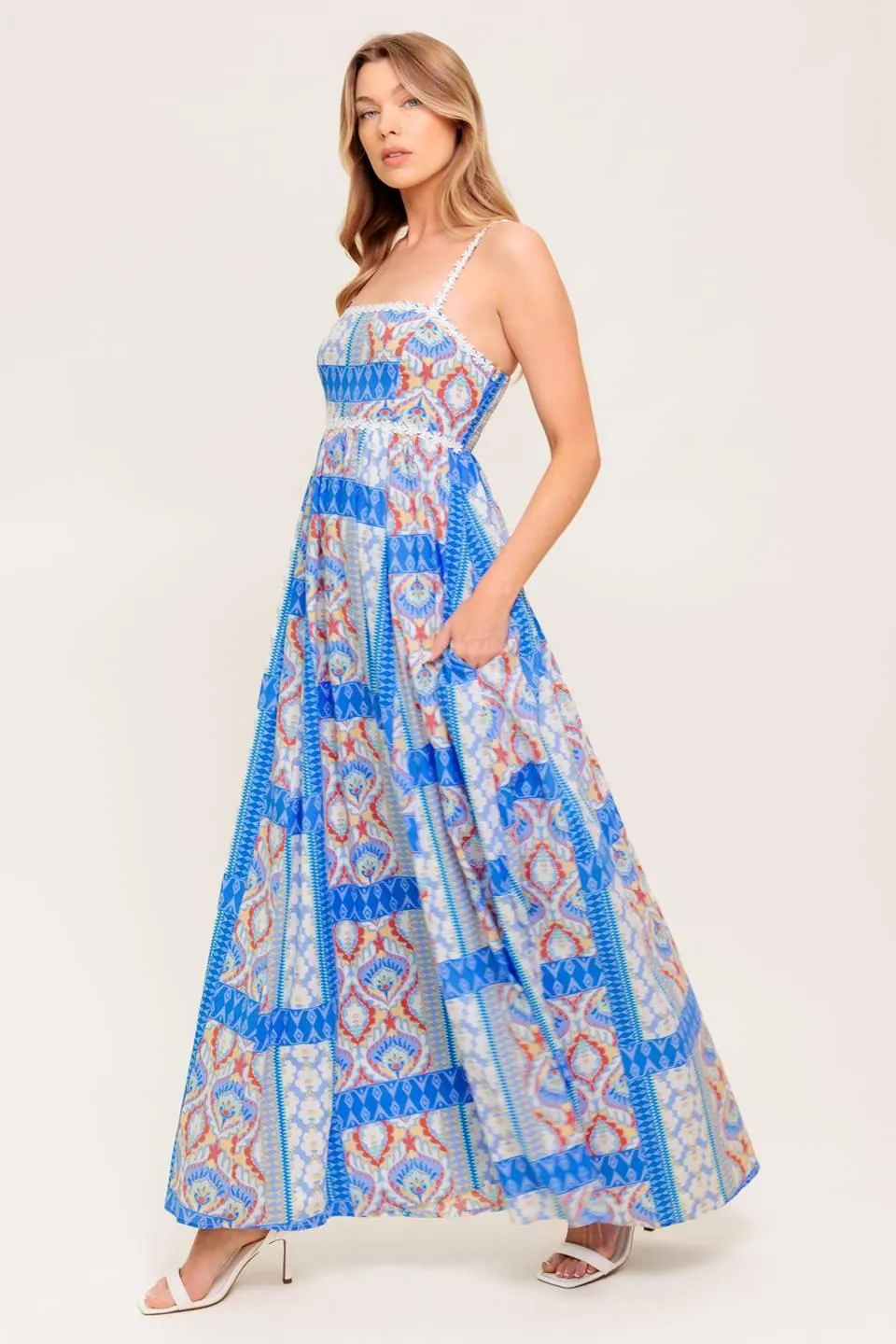 Lasting Magic Blue Woven Maxi Dress sold by Zulily product image thumbnail 4
