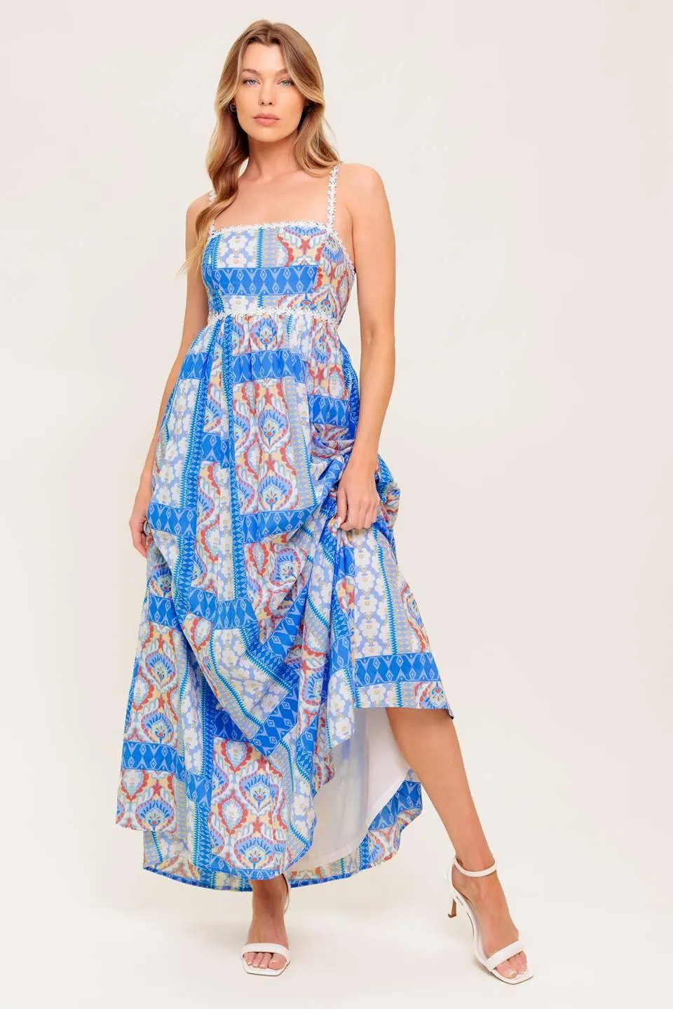 Lasting Magic Blue Woven Maxi Dress sold by Zulily
