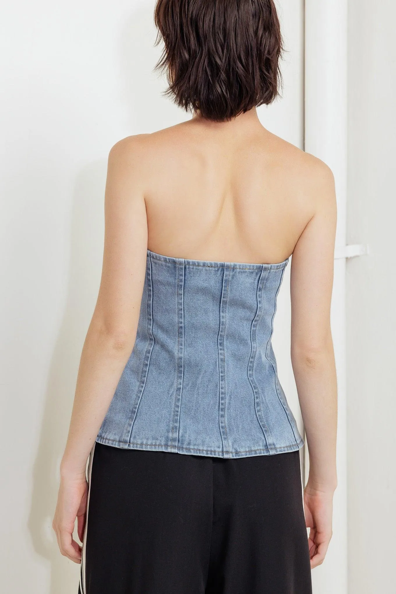 Stitched Silhouette Denim Top sold by Zulily product image thumbnail 3