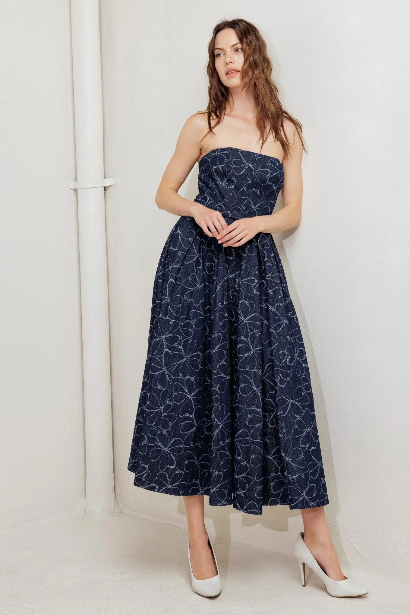 Moondust Garden Denim Midi Dress sold by Zulily product image thumbnail 3
