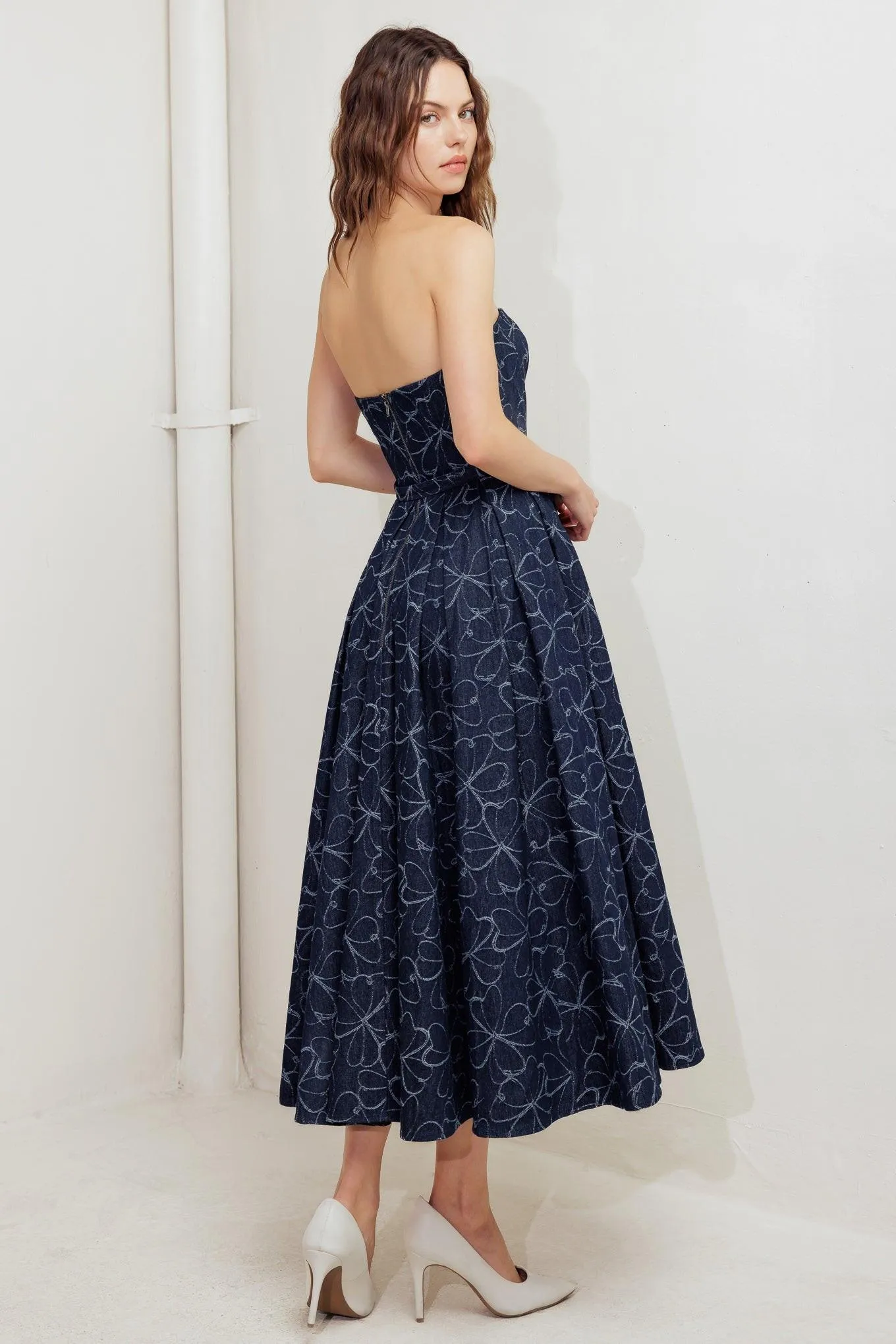 Moondust Garden Denim Midi Dress sold by Zulily product image thumbnail 4