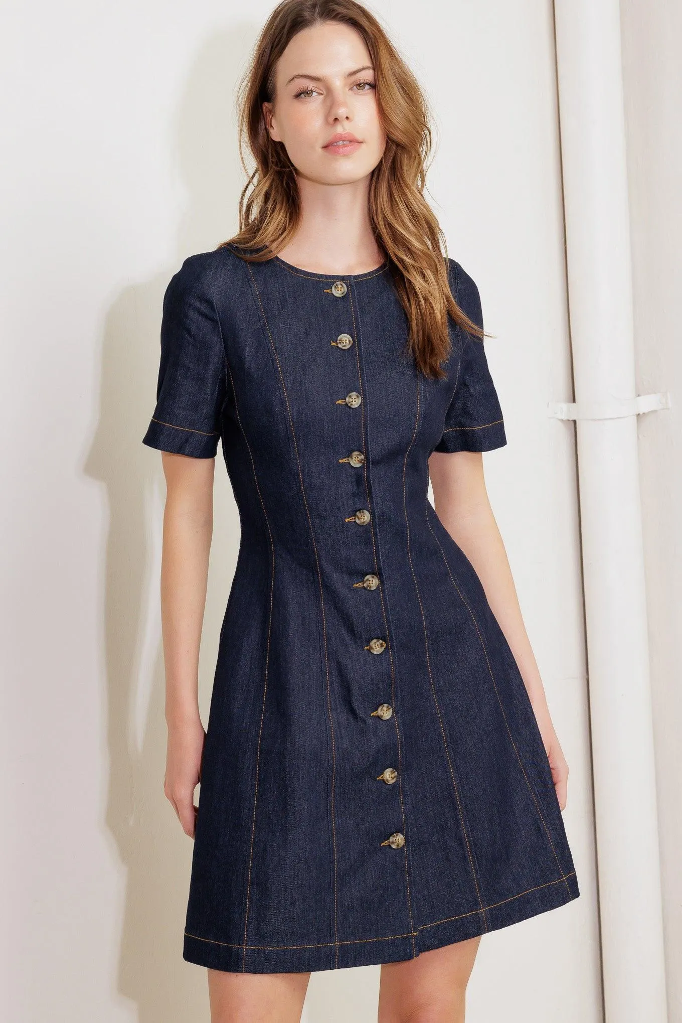 Indigo Tempo Denim Mini Dress sold by Zulily product image thumbnail 3
