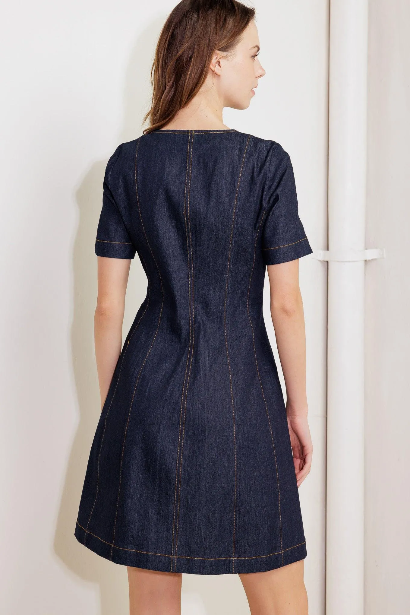 Indigo Tempo Denim Mini Dress sold by Zulily product image thumbnail 4