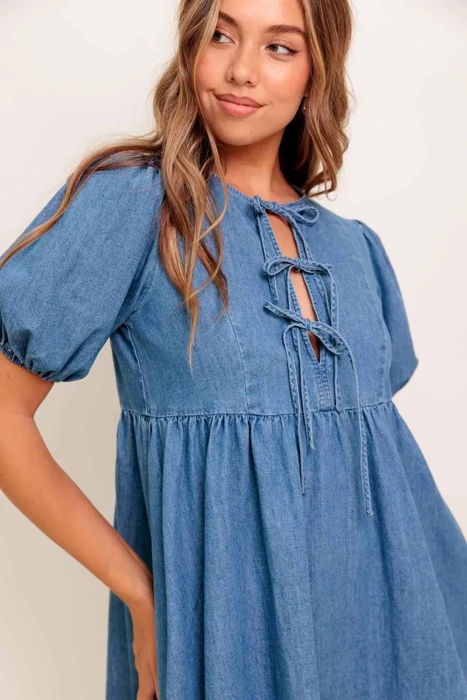 Sunset Getaway Denim Mini Dress sold by Zulily product image thumbnail 3