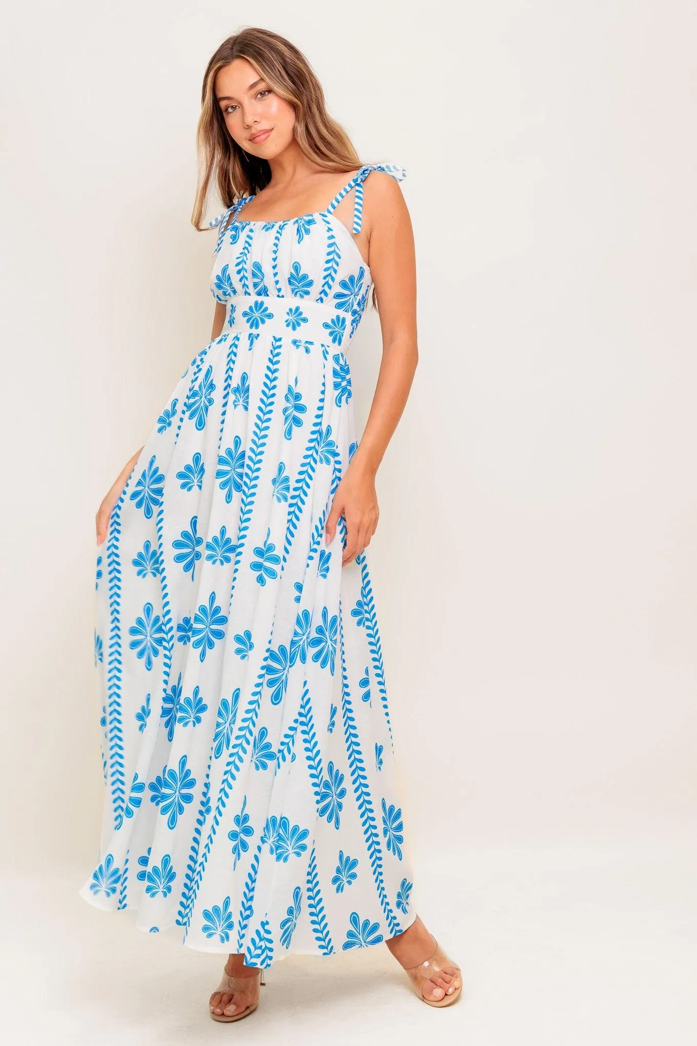 Blue Noir Floral Woven Maxi Dress sold by Zulily product image thumbnail 4