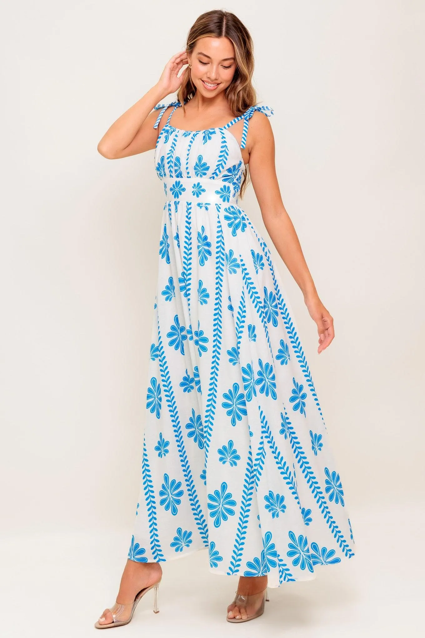 Blue Noir Floral Woven Maxi Dress sold by Zulily product image thumbnail 5