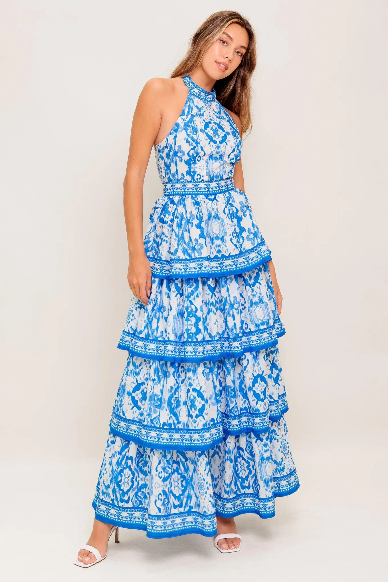 Blushing Blossom Blue Woven Maxi Dress sold by Zulily product image thumbnail 4