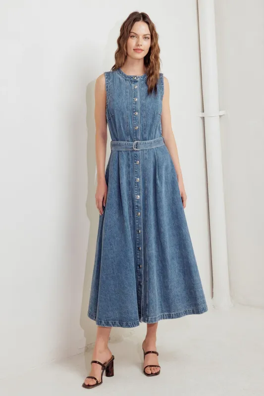 Midnight Rodeo Denim Midi Dress made by Flying Tomato