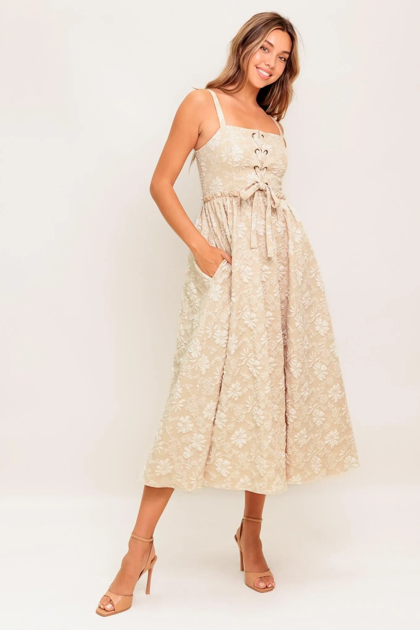 Soft Sunset Story Woven Midi Dress sold by Zulily product image thumbnail 3