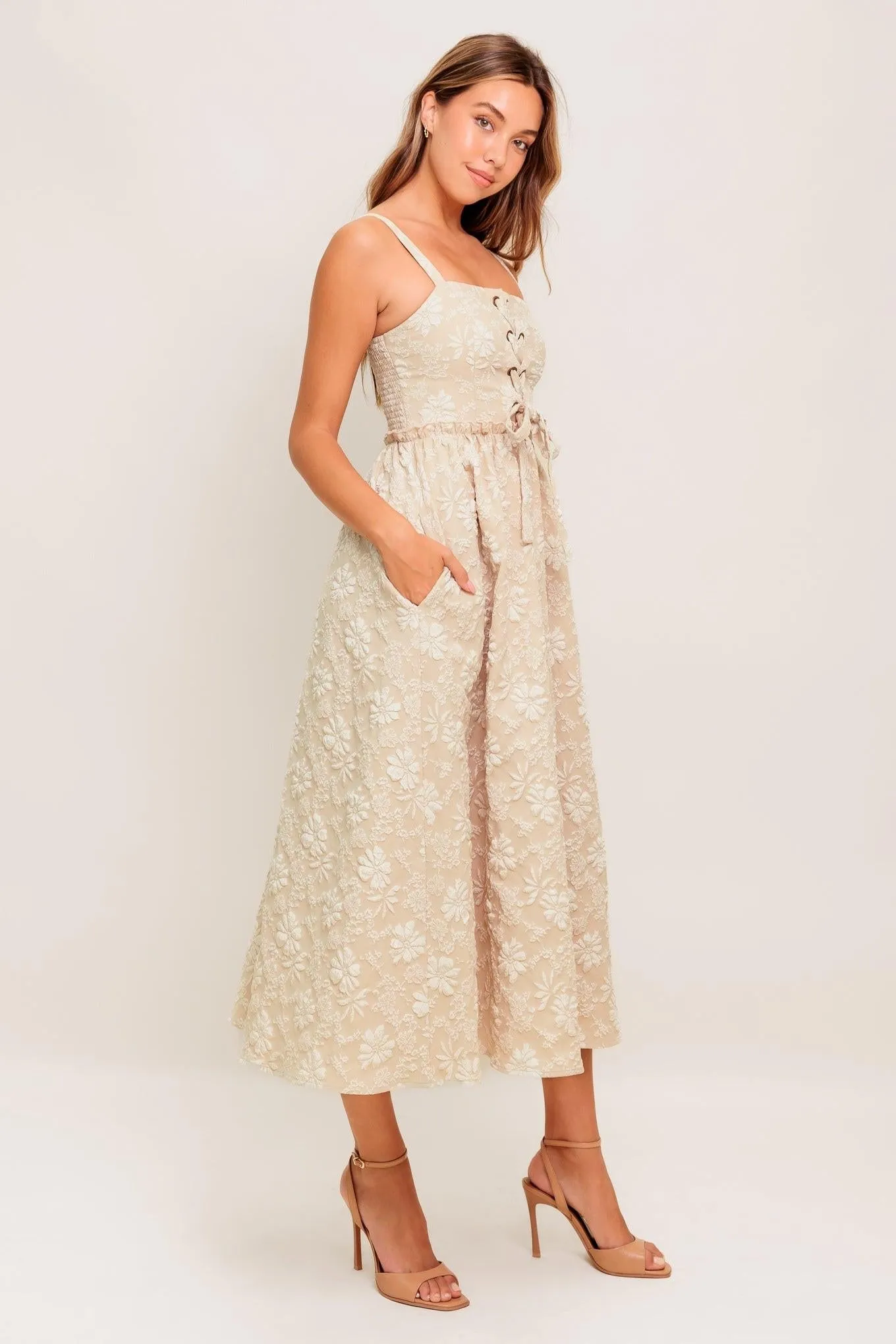 Soft Sunset Story Woven Midi Dress sold by Zulily product image thumbnail 5