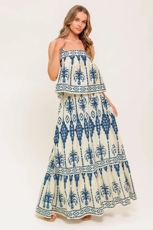 Floral Rhythm Woven Top and Skirt Set made by Flying Tomato