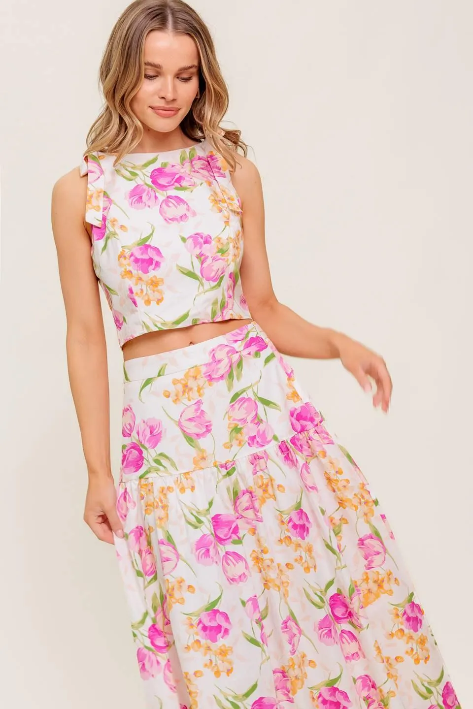 Botanical Bliss Woven Top and Skirt Set sold by Zulily product image thumbnail 4