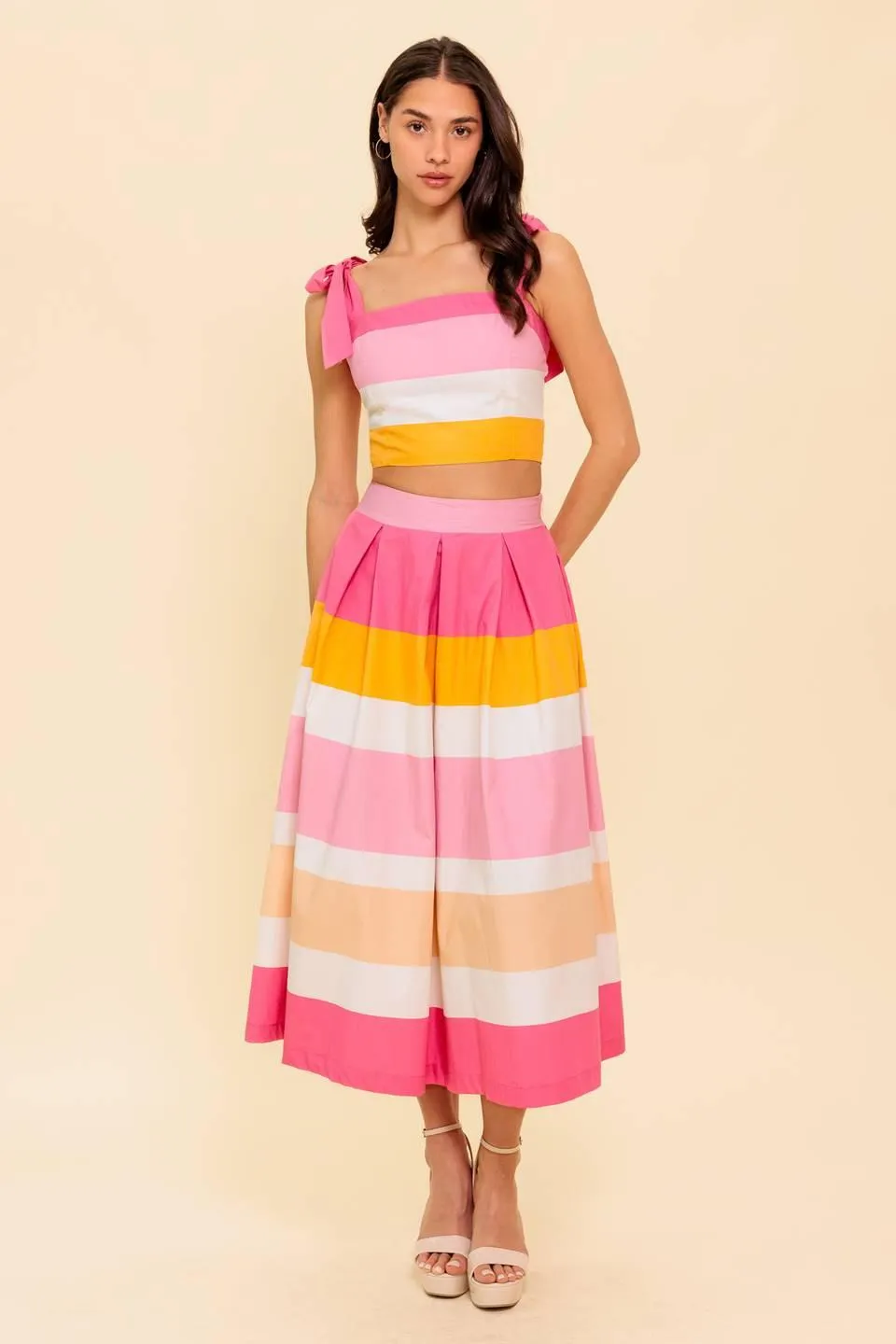 The Space Between Pink Woven Top and Skirt Set sold by Zulily product image thumbnail 3