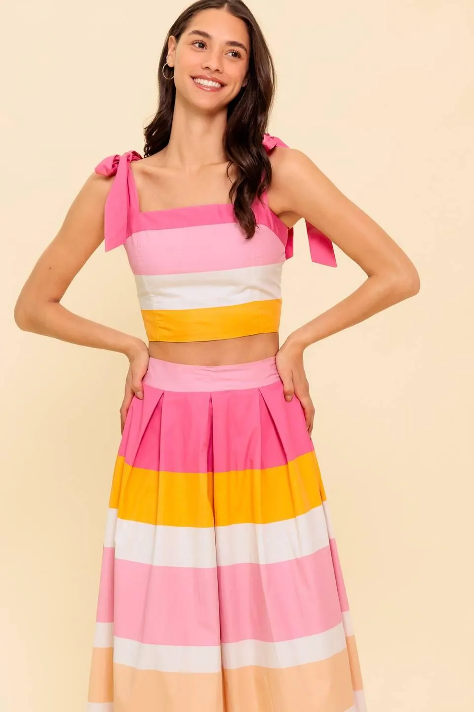 The Space Between Pink Woven Top and Skirt Set sold by Zulily product image thumbnail 2