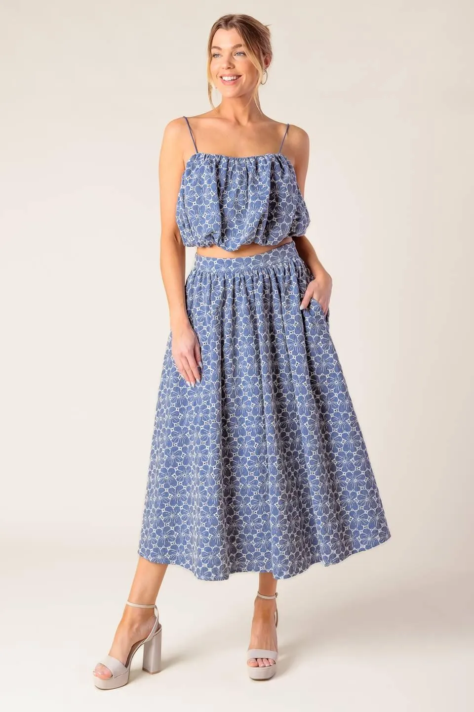 The Beauty of Now Woven Eyelet Top and Skirt Set sold by Zulily