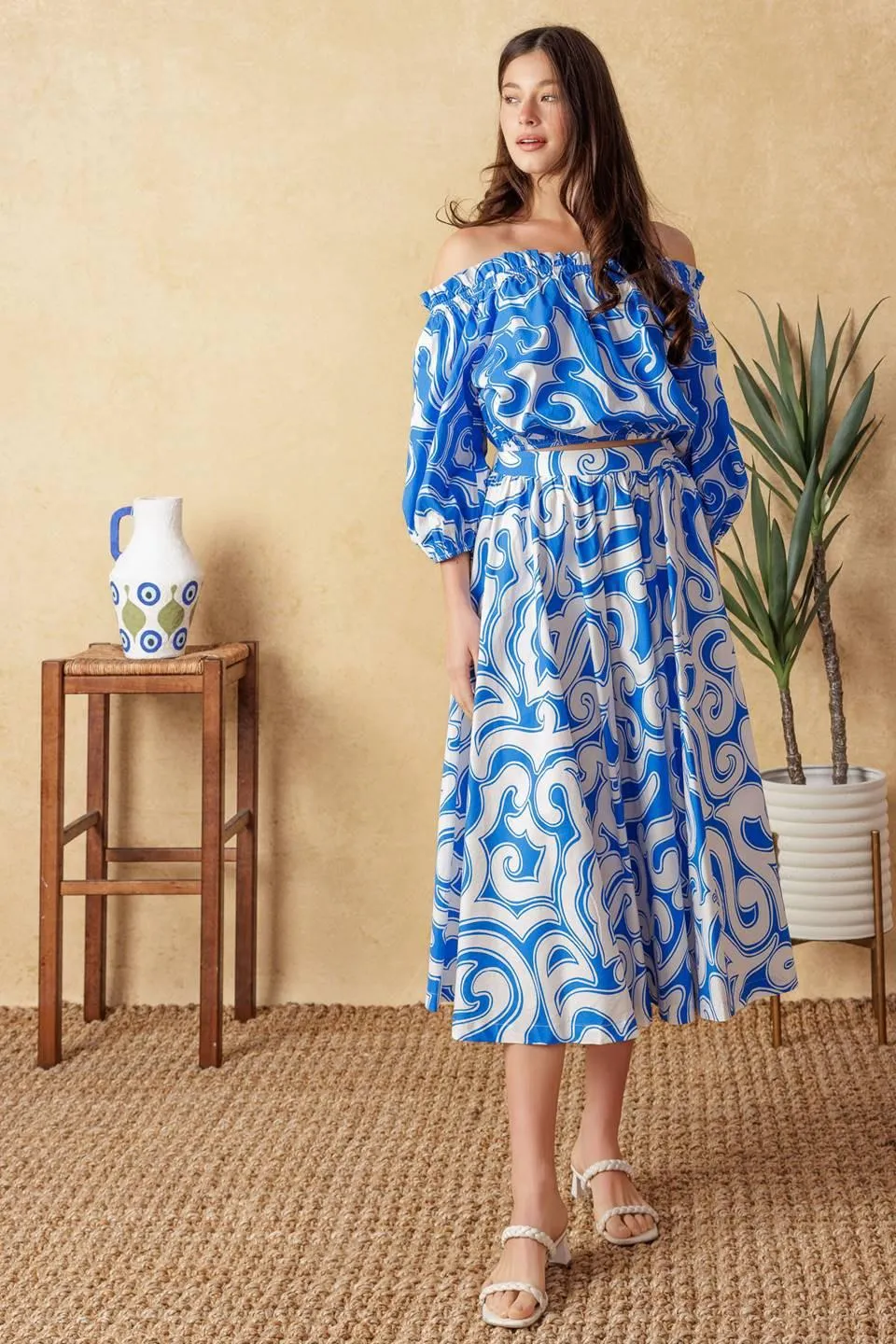 Sunset Sashay Blue Top and Skirt Set sold by Zulily product image thumbnail 3