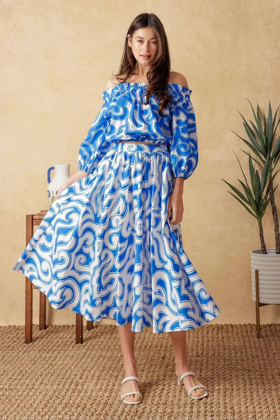 Sunset Sashay Blue Top and Skirt Set sold by Zulily
