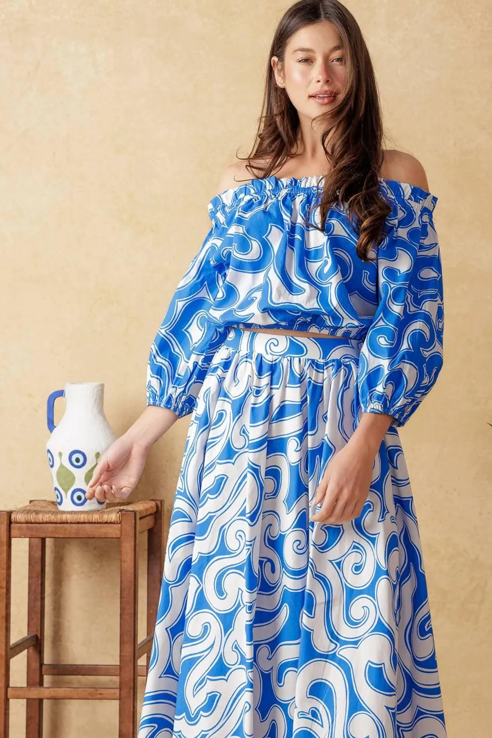 Sunset Sashay Blue Top and Skirt Set sold by Zulily product image thumbnail 5