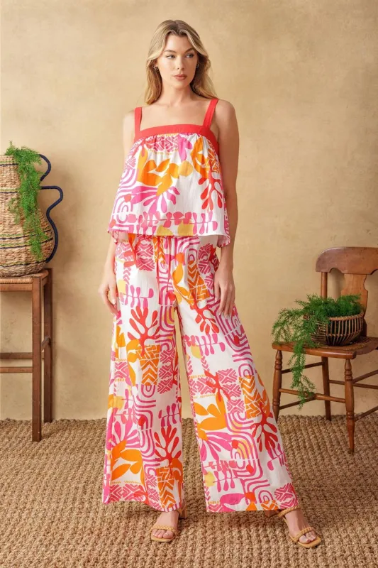 Over You Again Woven Top and Pant Set made by Flying Tomato