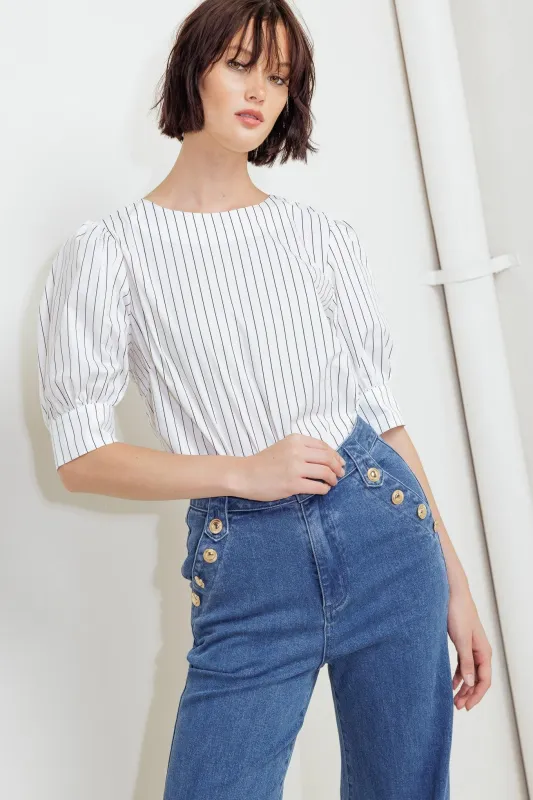 Cocoon Hour White Woven Top made by Flying Tomato