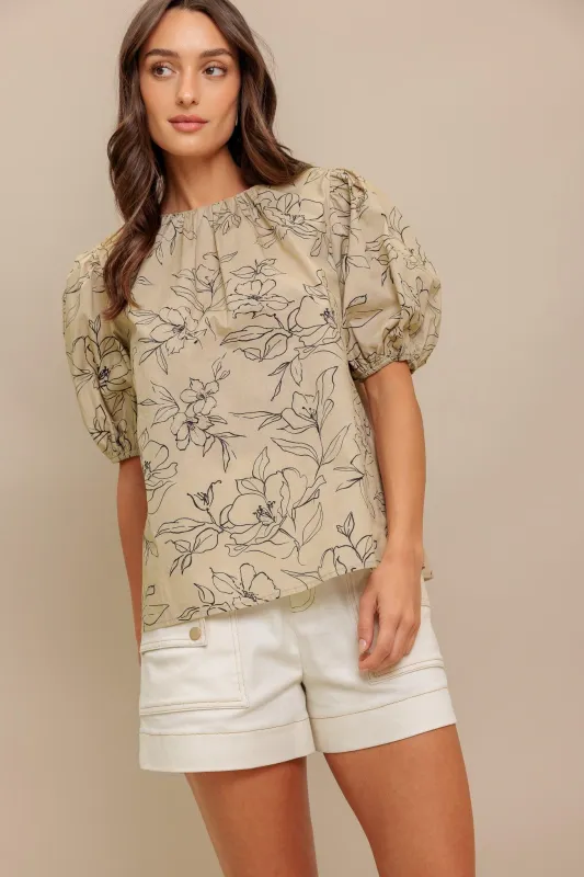 Botanical Luxe Woven Top made by Flying Tomato