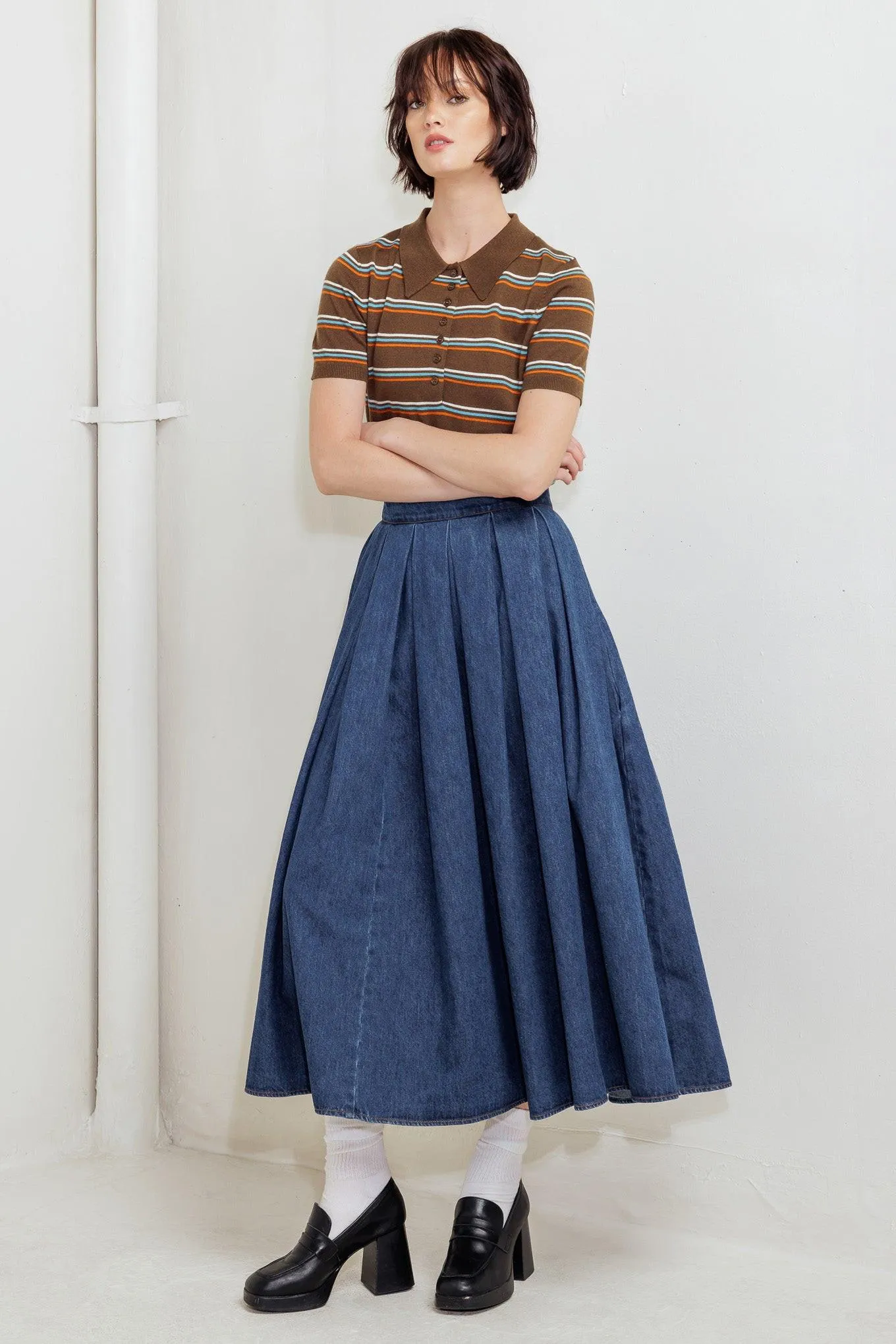 Dear Moment Denim Full Skirt sold by Zulily product image thumbnail 5