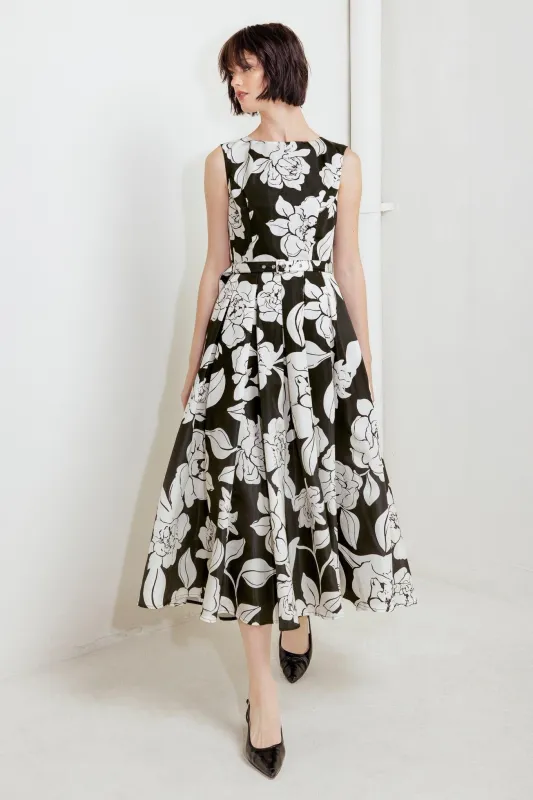 Silent Heart Black Woven Midi Dress made by Flying Tomato