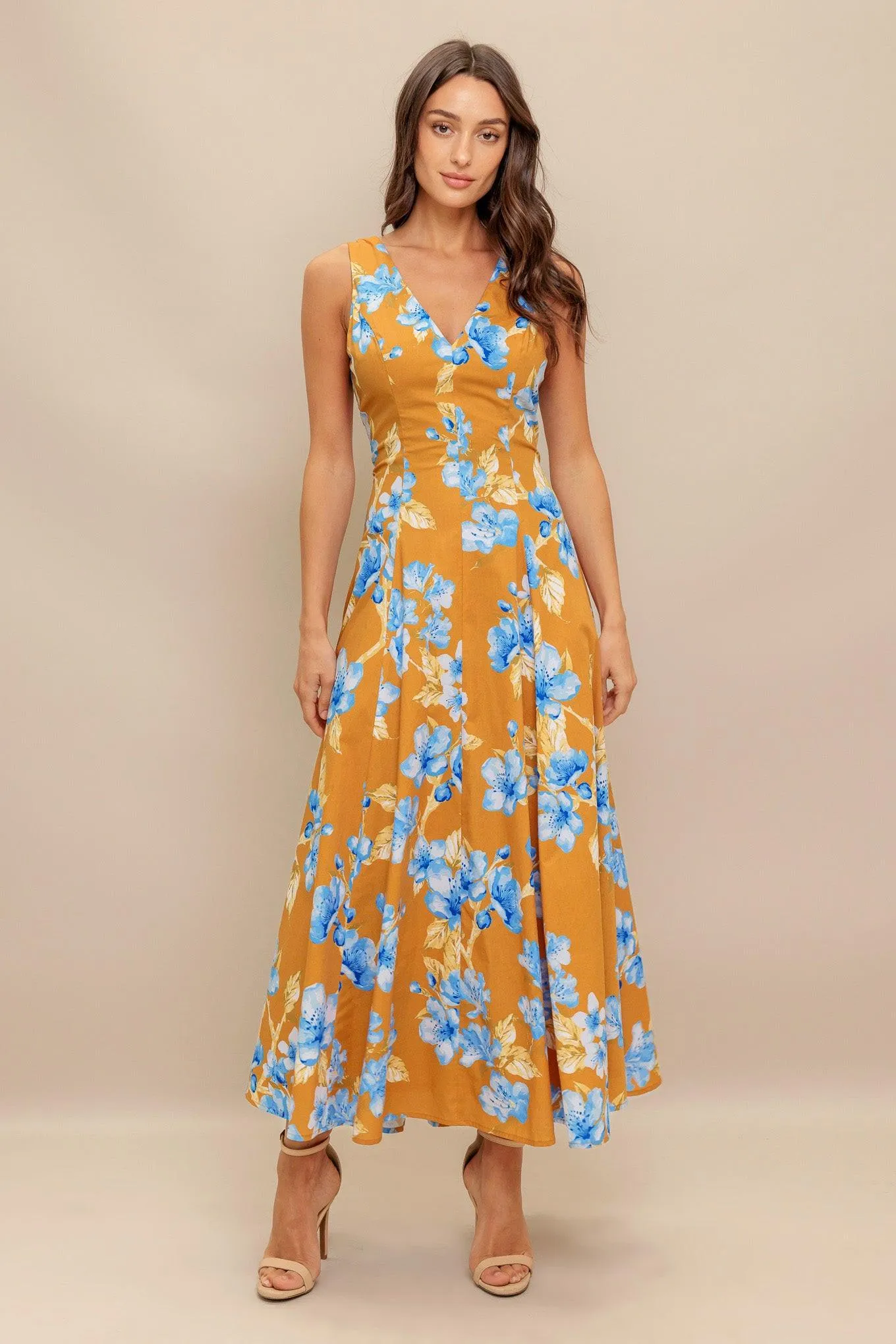 Skyblossom Rush Woven Midi Dress sold by Zulily