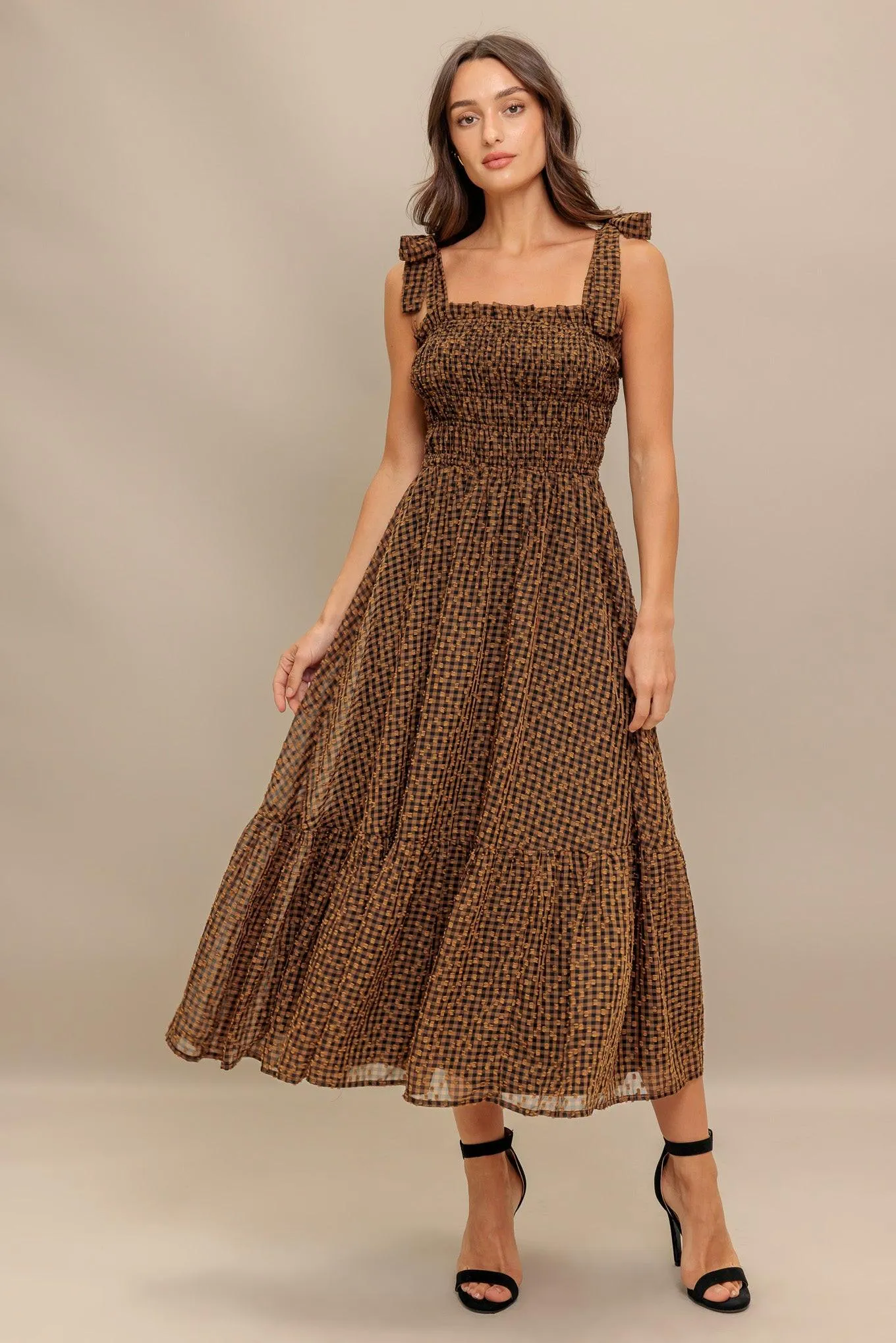 Checked Daydream Woven Midi Dress sold by Zulily product image thumbnail 5