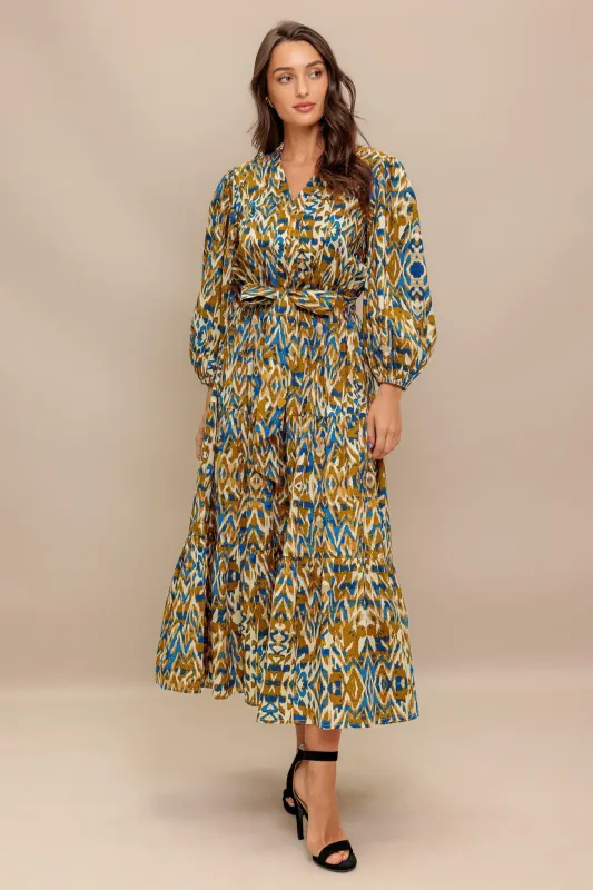 Terra Vision Woven Midi Dress made by Flying Tomato