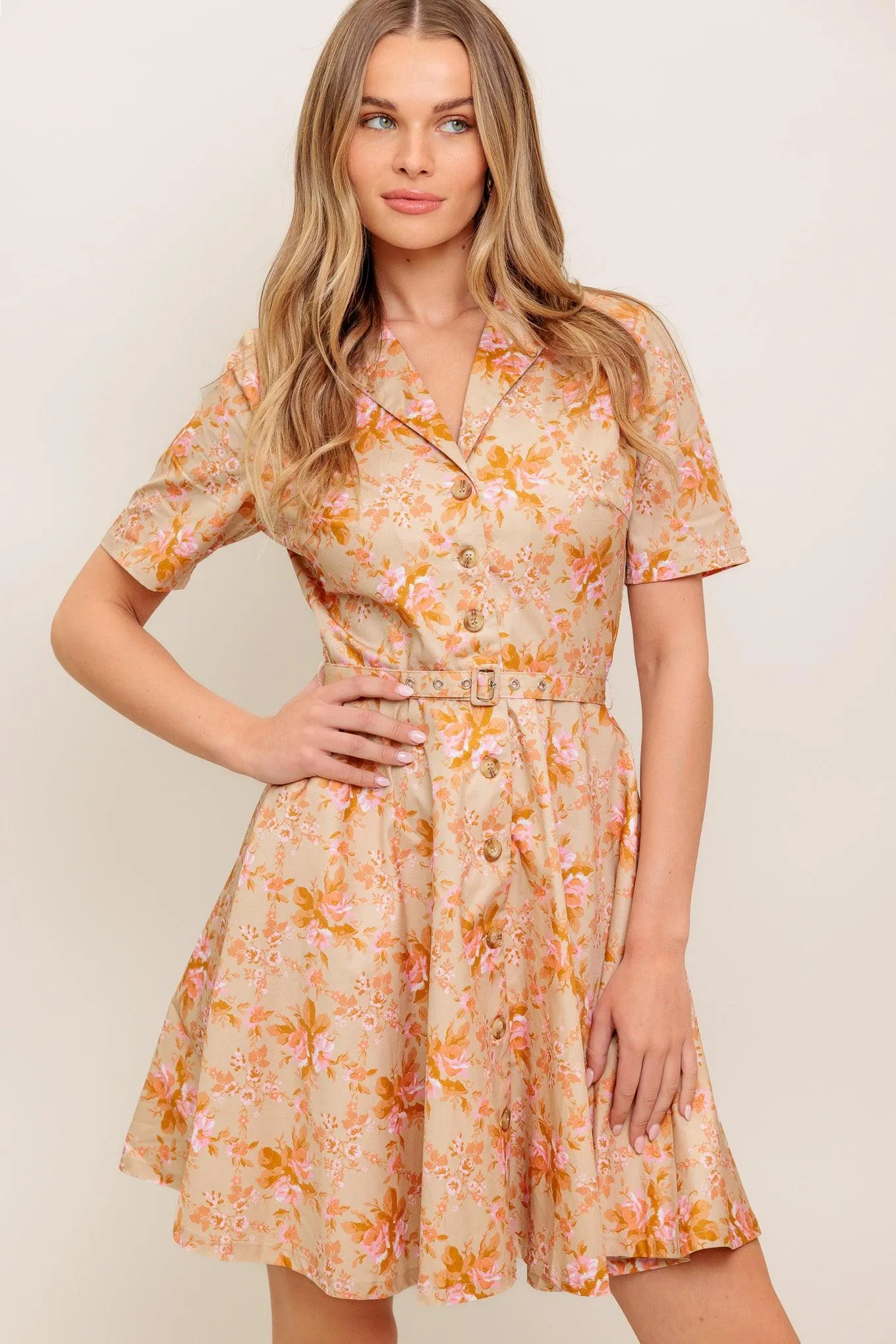 Peach Blossom Woven Mini Dress sold by Zulily product image thumbnail 5