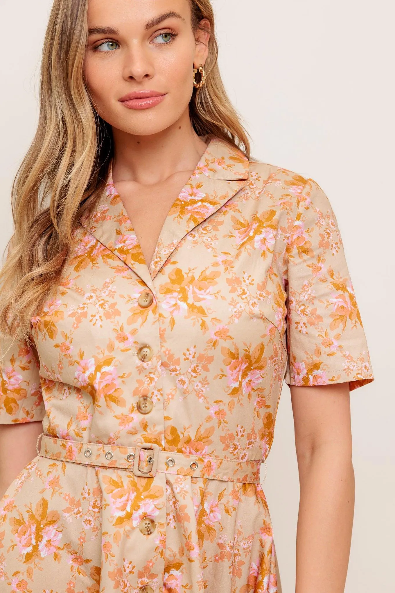 Peach Blossom Woven Mini Dress sold by Zulily product image thumbnail 2
