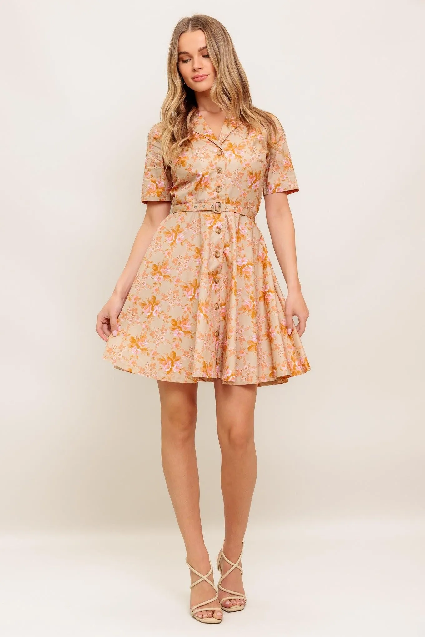 Peach Blossom Woven Mini Dress sold by Zulily product image thumbnail 3