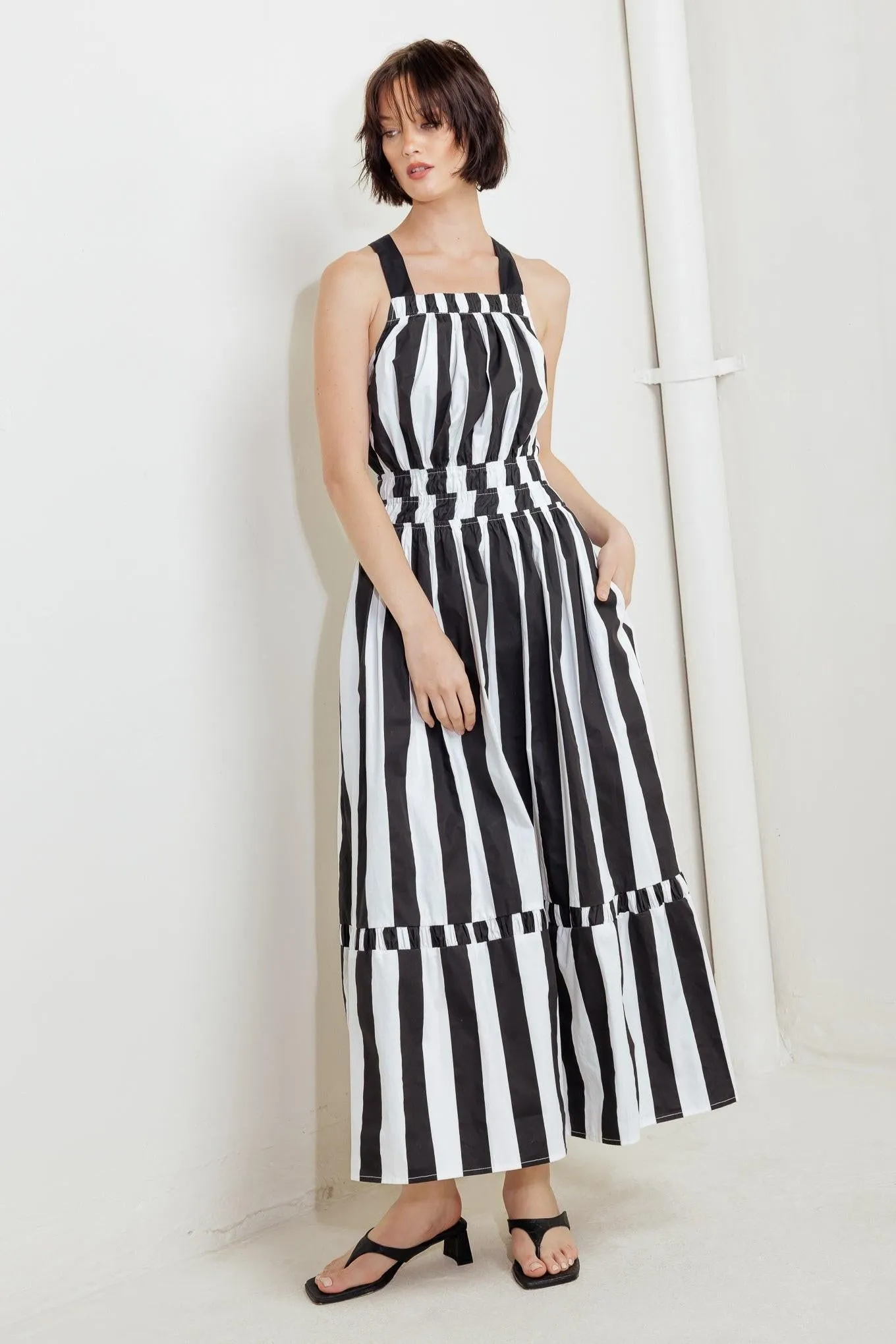 Luxe Linear Striped Woven Midi Dress sold by Zulily product image thumbnail 3