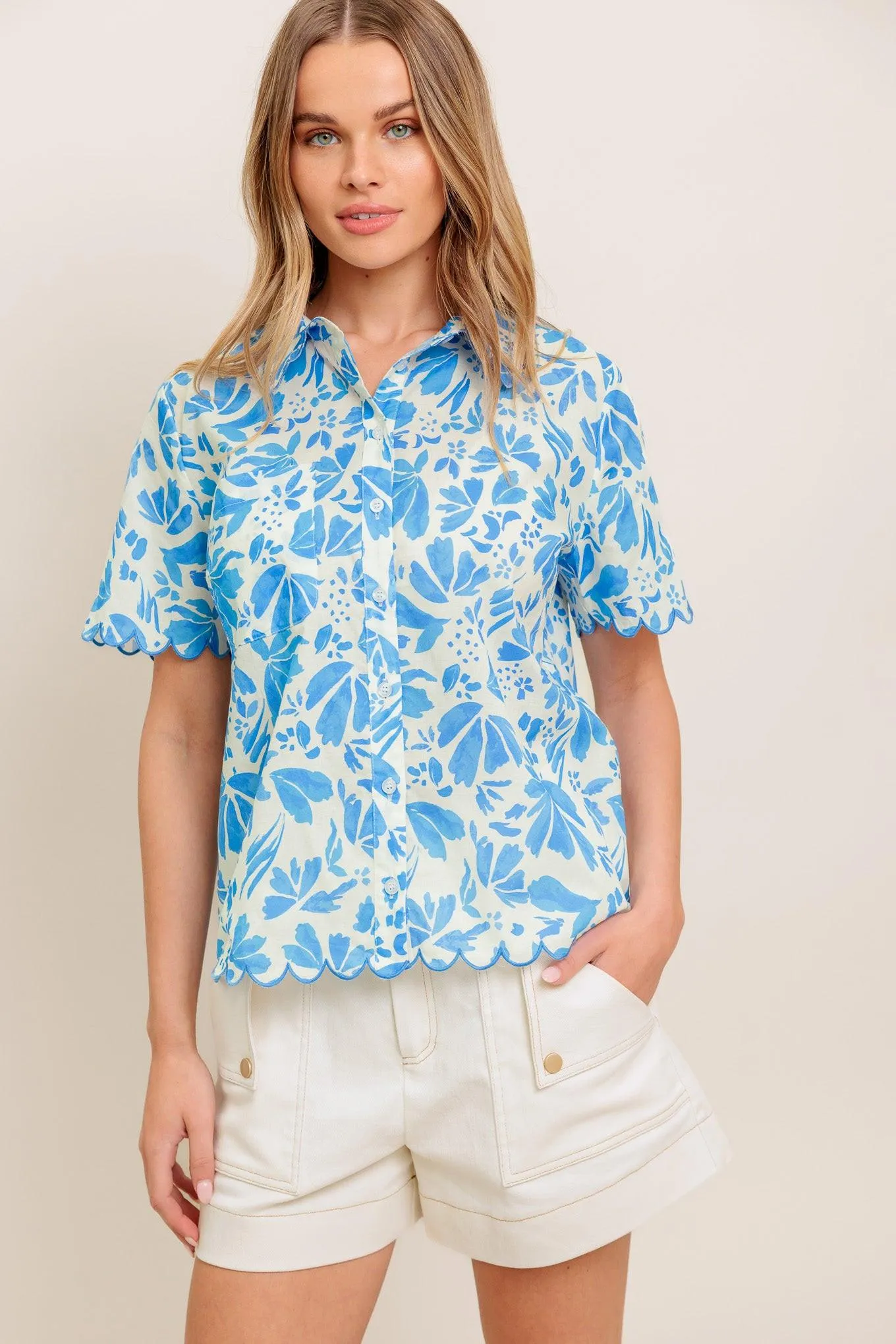 Wander Leaf Woven Top sold by Zulily