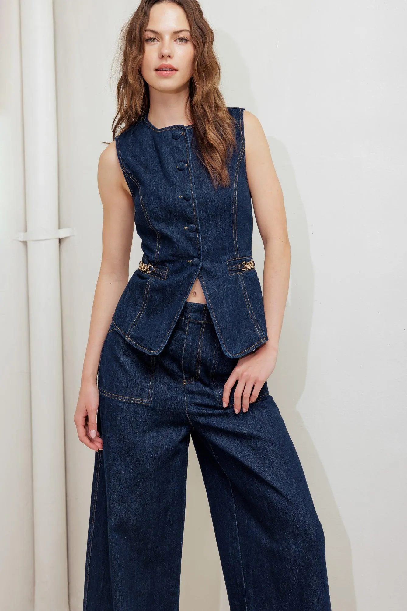 Indigo Icon Denim Vest sold by Zulily product image thumbnail 2