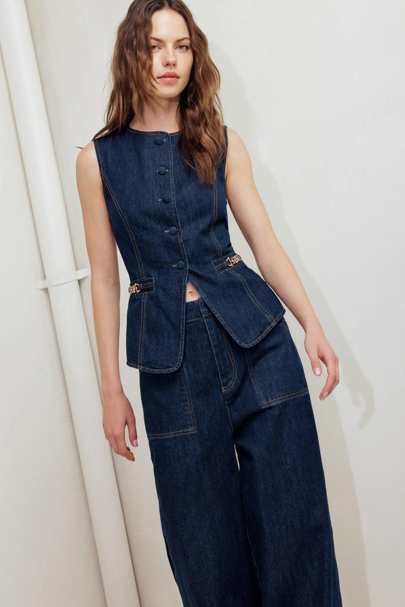 Indigo Icon Denim Vest sold by Zulily product image thumbnail 3