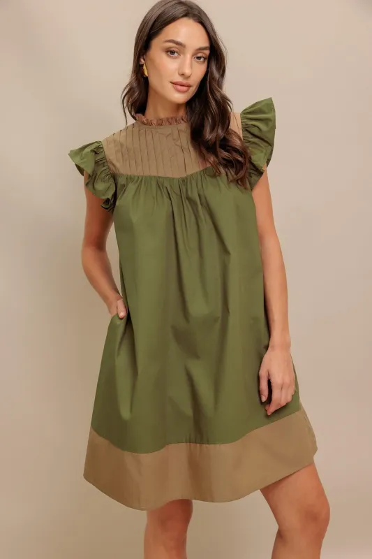 Forest Whisper Woven Mini Dress made by Flying Tomato