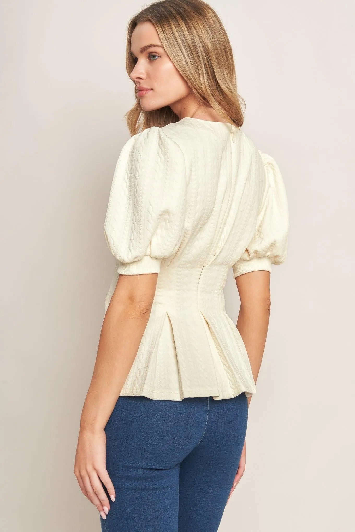 Cream Twist Woven Top sold by Zulily product image thumbnail 3