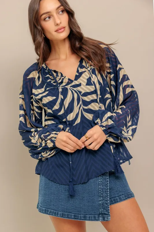 Midnight Walk Woven Top made by Flying Tomato