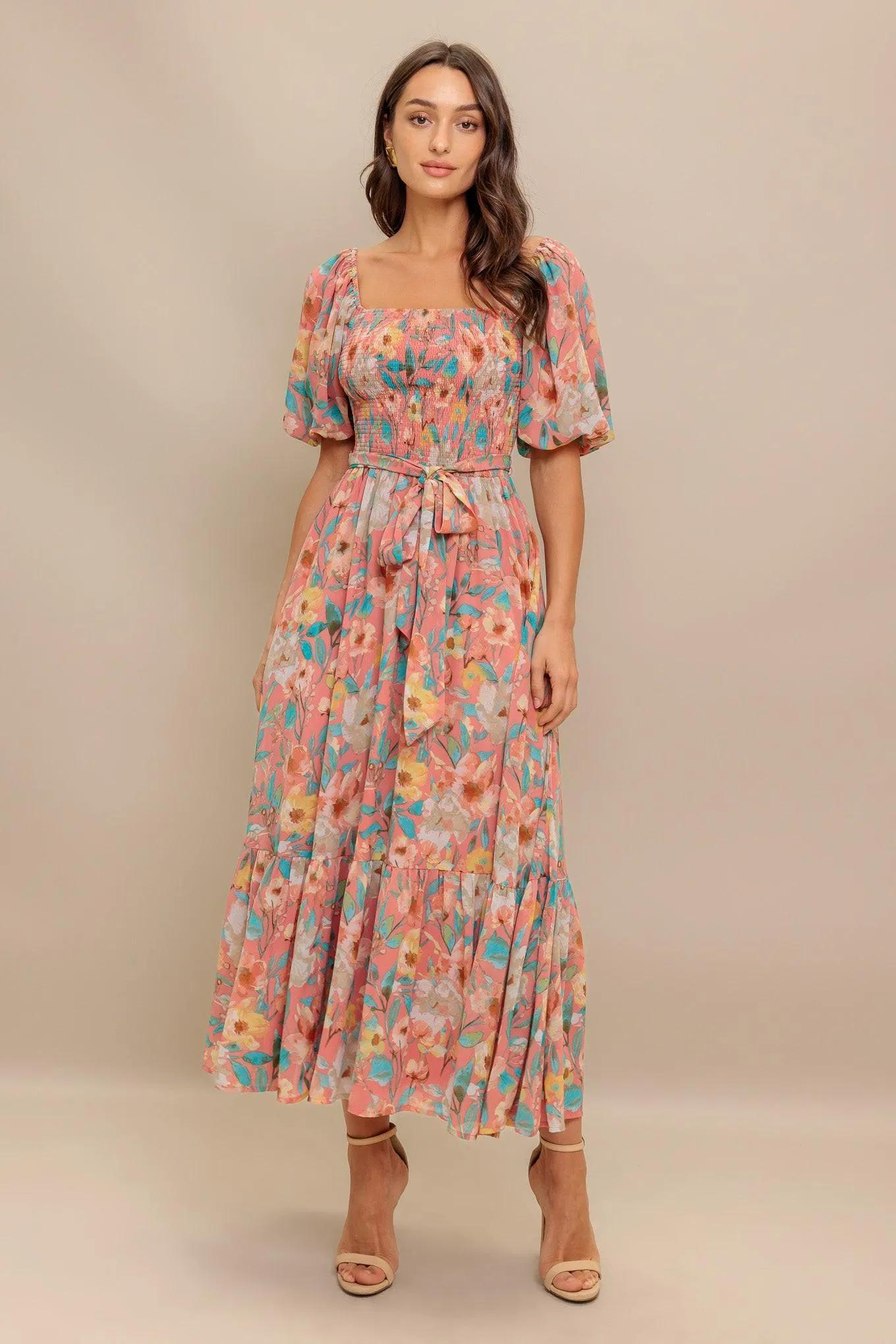 Rosy Twilight Woven Midi Dress sold by Zulily product image thumbnail 5