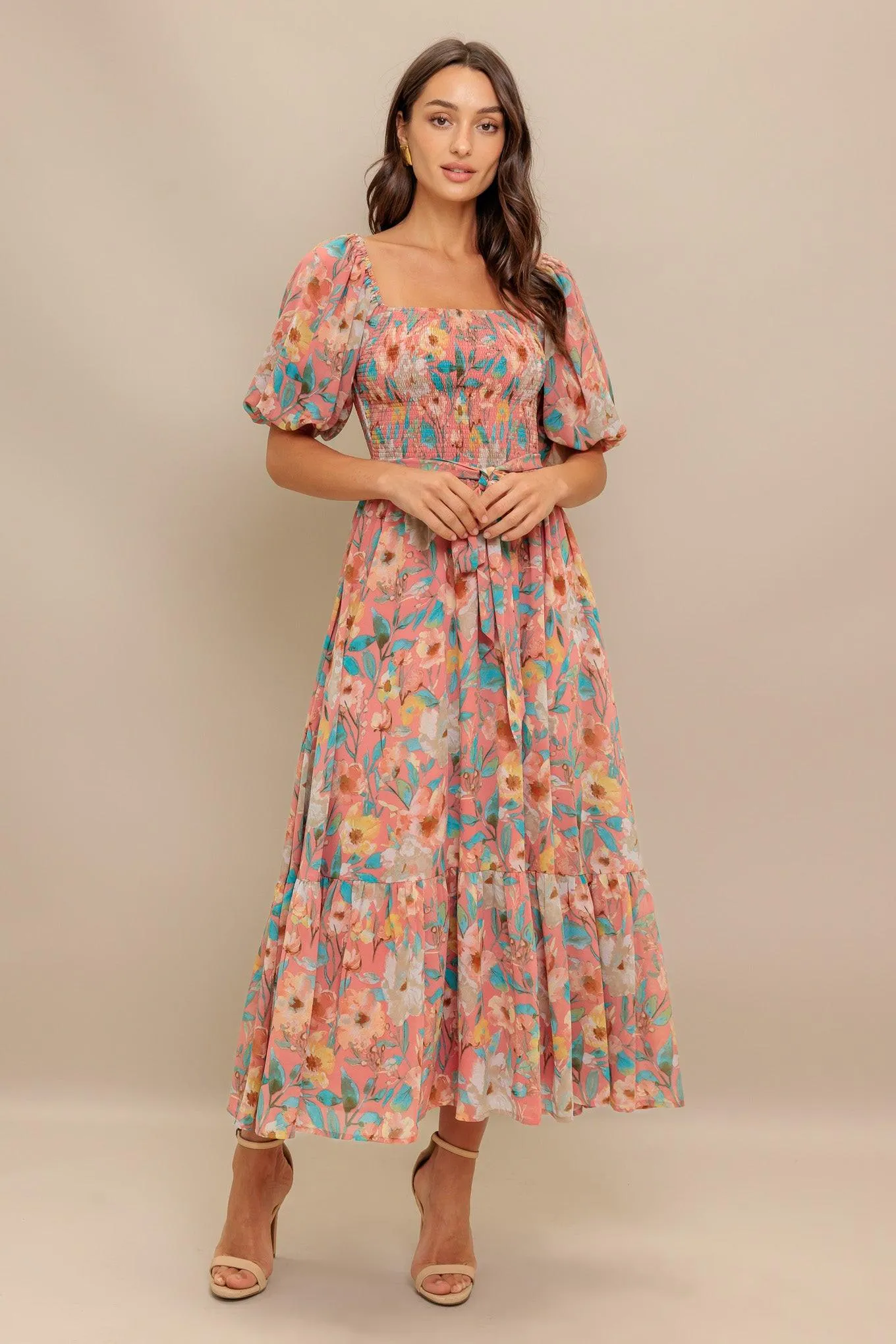 Rosy Twilight Woven Midi Dress sold by Zulily product image thumbnail 4