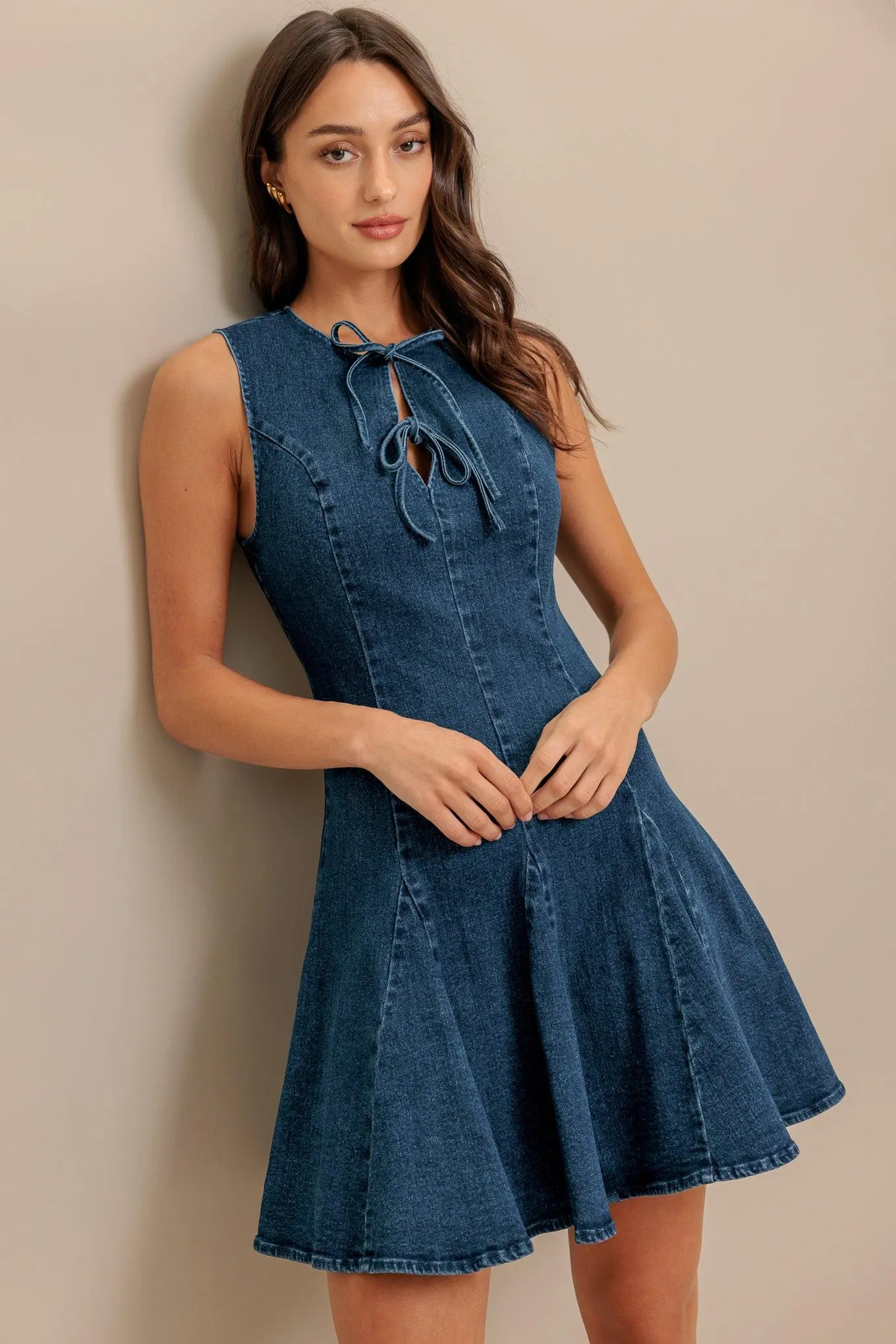 Mod Denim Darling Mini Dress sold by Zulily
