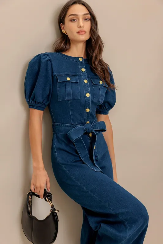 Utility Queen Denim Jumpsuit made by Flying Tomato