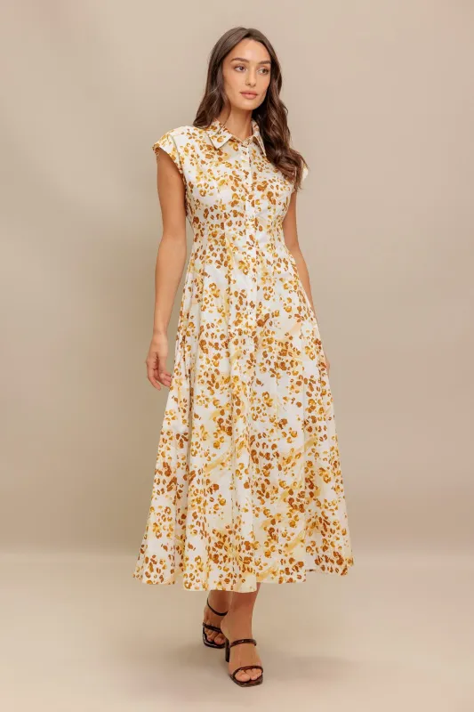 Buttercup Kiss Woven Midi Dress made by Flying Tomato