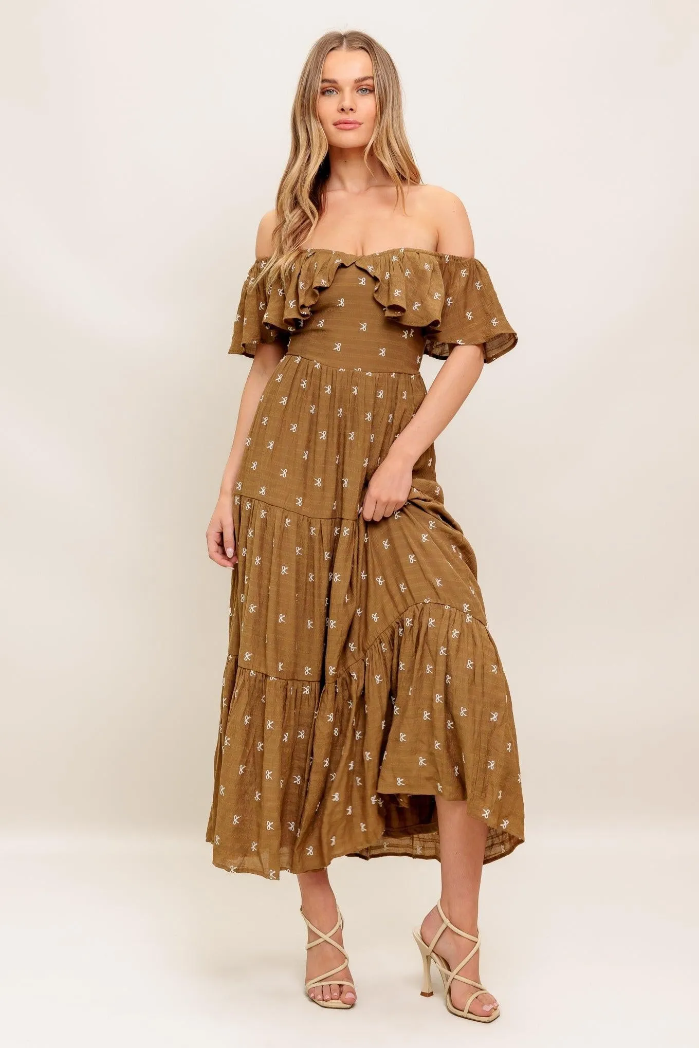 Belle Amour Brown Woven Midi Dress sold by Zulily product image thumbnail 3