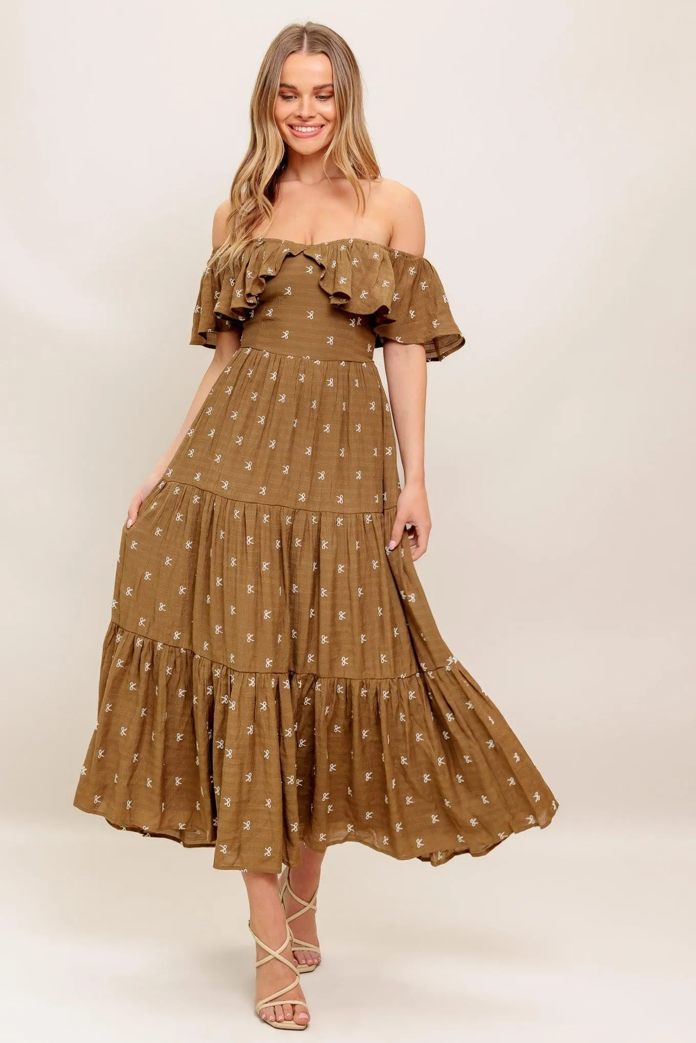 Belle Amour Brown Woven Midi Dress sold by Zulily product image thumbnail 5